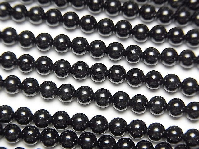 Black Tourmaline AAA- Round 3mm 1strand beads (aprx.15inch/37cm)
