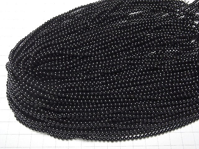 Black Tourmaline AAA- Round 3mm 1strand beads (aprx.15inch/37cm)