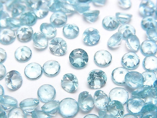 [Video]High Quality Apatite AAA Loose stone Round Faceted 4x4mm 5pcs