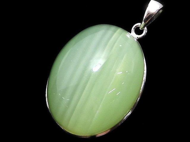 [Video][One of a kind] Afghanistan Green Calcite AAA Pendant Silver925 NO.7