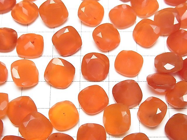[Video]High Quality Carnelian AAA Loose stone Square Faceted 10x10mm 2pcs