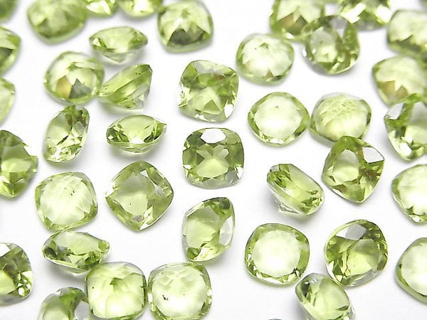 [Video]High Quality Peridot AAA Loose stone Square Faceted 6x6mm 4pcs