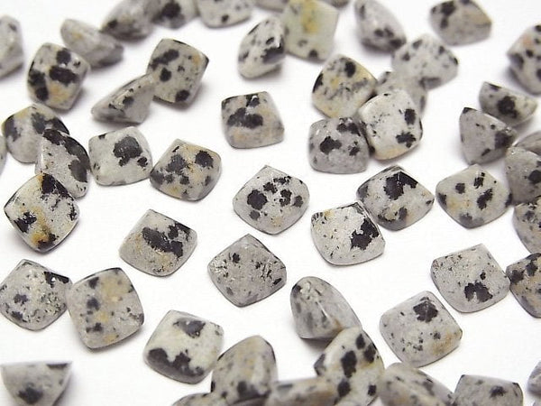 [Video] Dalmatian Jasper Sugarloaf Cut 6x6mm 4pcs