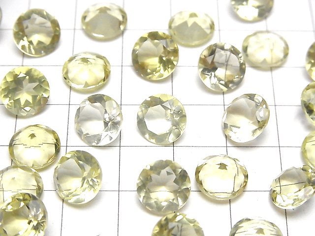[Video]High Quality Lemon Quartz AAA Loose stone Round Faceted 10x10mm 3pcs