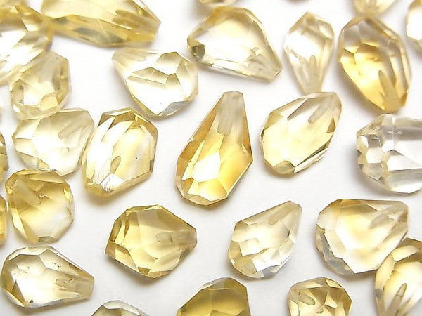 [Video]High Quality Citrine AAA Half Drilled Hole Rough Faceted Drop 3pcs