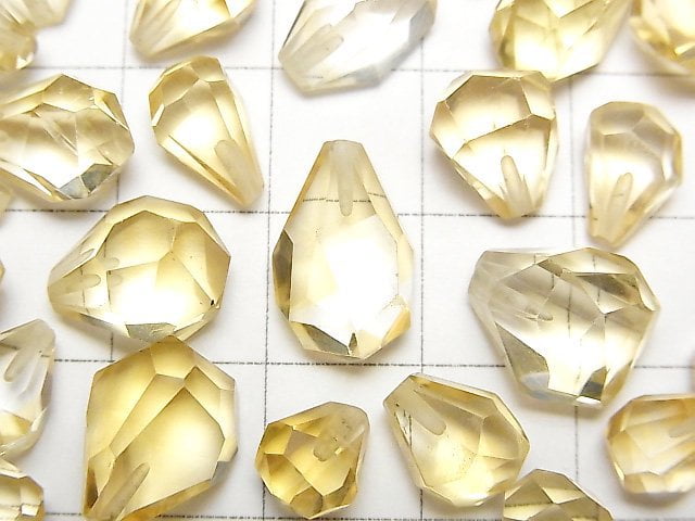 [Video]High Quality Citrine AAA Half Drilled Hole Rough Faceted Drop 3pcs
