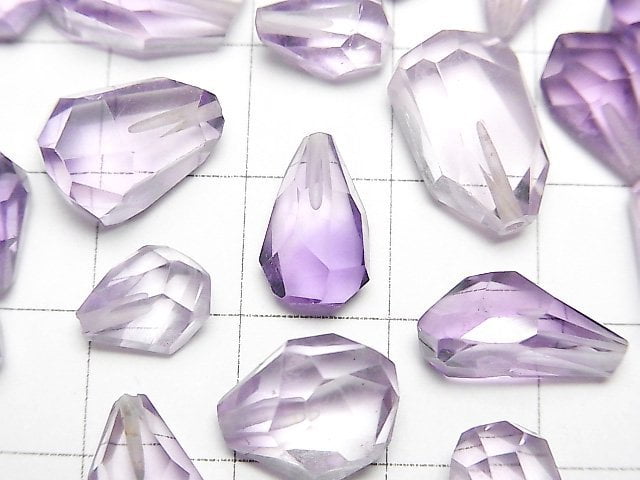 [Video] High Quality Amethyst AAA Half Drilled Hole Rough Faceted Drop 3pcs