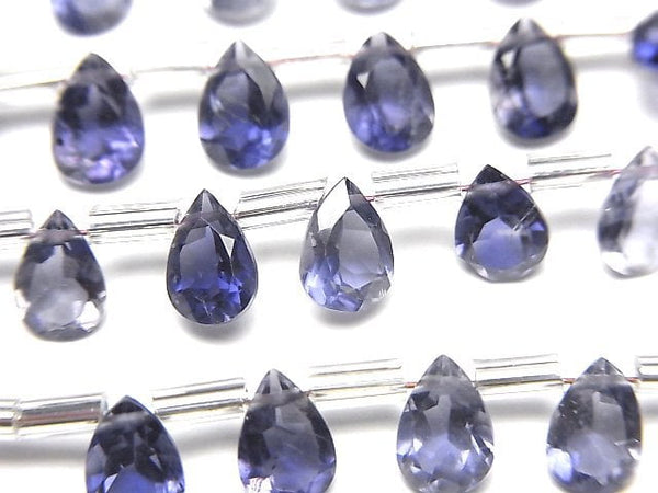 [Video] High Quality Iolite AAA Pear shape Faceted 7x5mm half or 1strand (18pcs )