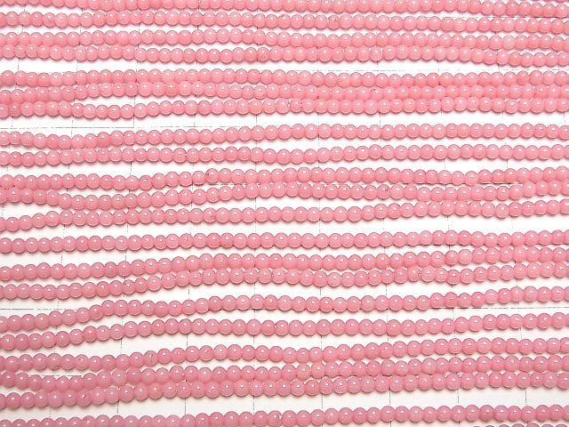 Pink Coral (Dyed) Round 2mm 1strand beads (aprx.15inch/38cm)