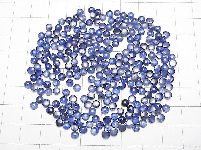 [Video]High Quality Blue Sapphire AAA- Round Cabochon 4x4mm 5pcs
