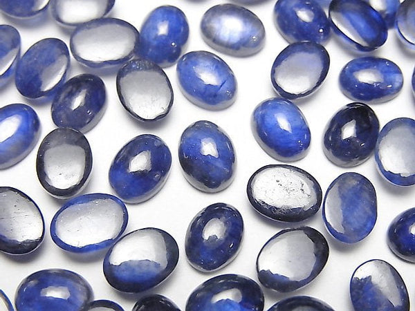 [Video]High Quality Blue Sapphire AAA- Oval Cabochon 8x6mm 2pcs