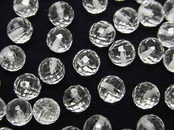 [Video]High Quality Crystal AAA Half Drilled Hole Faceted Round 6mm 5pcs