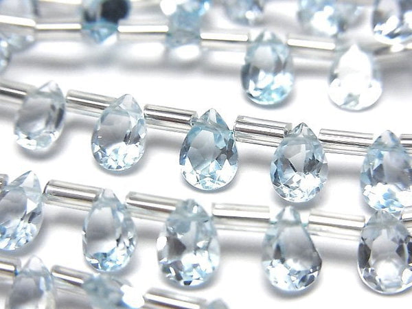 [Video]High Quality Sky Blue Topaz AAA Pear shape Faceted 7x5mm 1strand (18pcs )