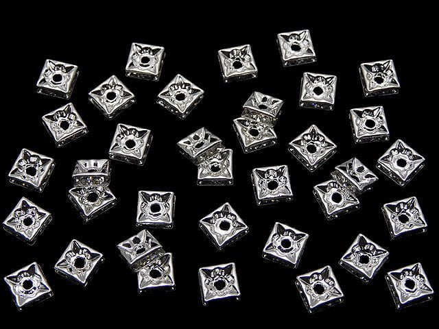 Preciosa Square Roundel 6x6x2.5mm [Clear x Silver] 10pcs