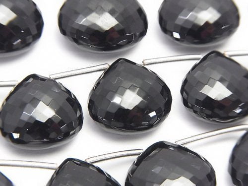 MicroCut High Quality Black Spinel AAA Chestnut Faceted Briolette 1pc