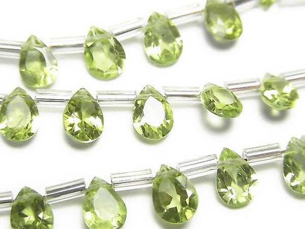 [Video]High Quality Peridot AAA Pear shape Faceted 7x5mm half or 1strand (18pcs )