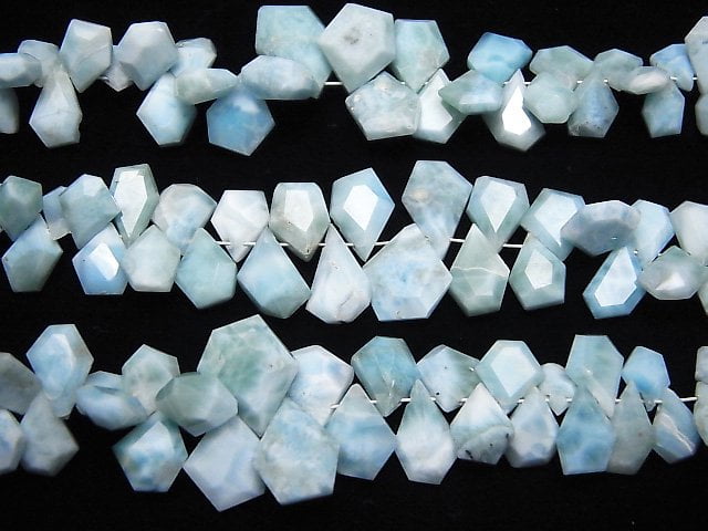 [Video]Larimar Pectolite AA++ Rough Slice Faceted half or 1strand beads (aprx.4inch/10cm)