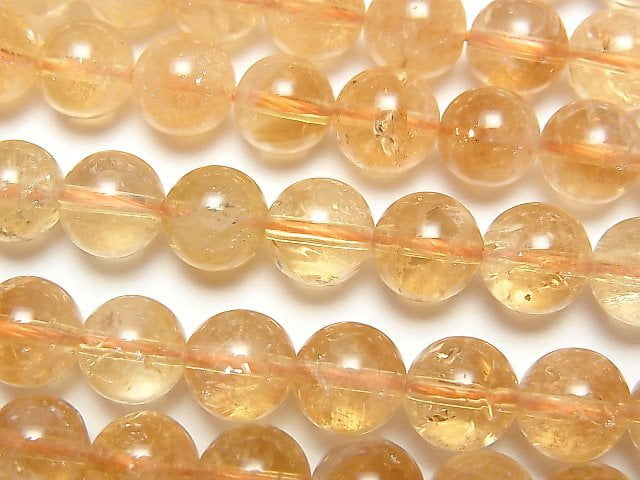 [Video]Citrine AA+ Round 8-9mm half or 1strand beads (aprx.15inch/36cm)