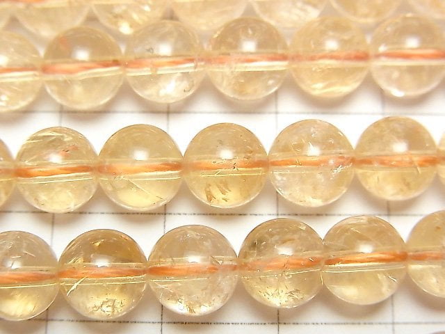 [Video]Citrine AA+ Round 8-9mm half or 1strand beads (aprx.15inch/36cm)