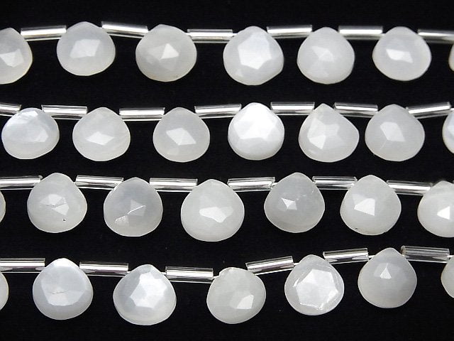 [Video]White Moonstone AA++ Chestnut Faceted Briolette 1strand beads (aprx.7inch/17cm)