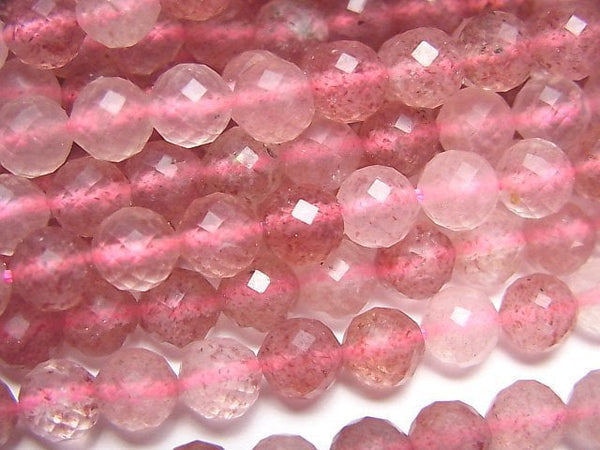 [Video] High Quality! Pink Epidote Faceted Round 6mm 1strand beads (aprx.15inch/37cm)