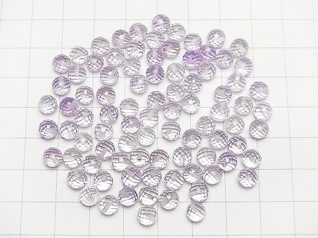 [Video]High Quality Light Color Amethyst AAA Half Drilled Hole Faceted Round 6mm 5pcs