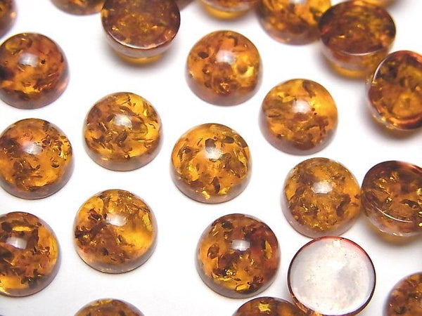[Video]Cracked Baltic Amber Round Cabochon 10x10mm 2pcs