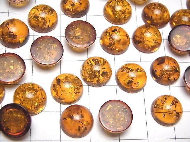 [Video] Cracked Baltic Amber Round Cabochon 12x12mm 2pcs