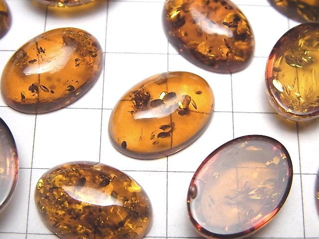 [Video]Cracked Baltic Amber Oval Cabochon 18x13mm 1pc