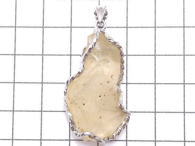 [Video][One of a kind] Libyan Desert Glass Rough Rock Nugget Pendant Silver925 NO.444