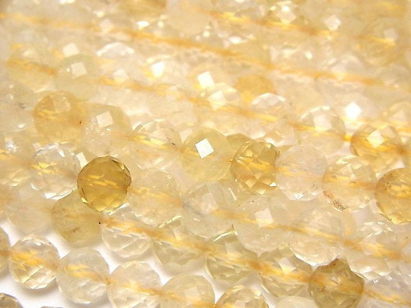 [Video]High Quality! Light color Citrine AA++ 64Faceted Round 6mm 1strand beads (aprx.15inch/36cm)