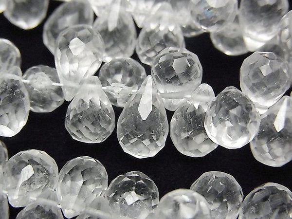 [Video]High Quality Crystal AAA- Drop Faceted Briolette half or 1strand beads (aprx.7inch/18cm)