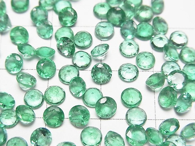 High Quality Emerald AAA- Loose stone Round Faceted 4x4mm 1pc