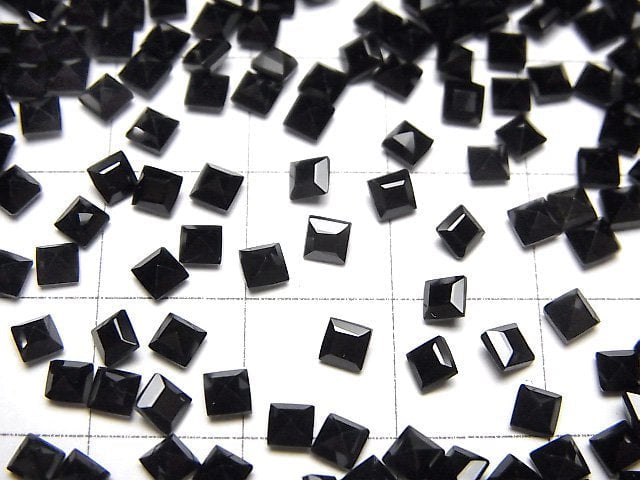 [Video]High Quality Black Spinel AAA Loose stone Square Faceted 3x3mm 10pcs