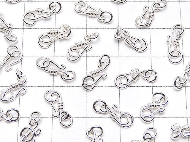 Silver925 U Hook with Jump Ring 10x4mm White Silver 2pcs