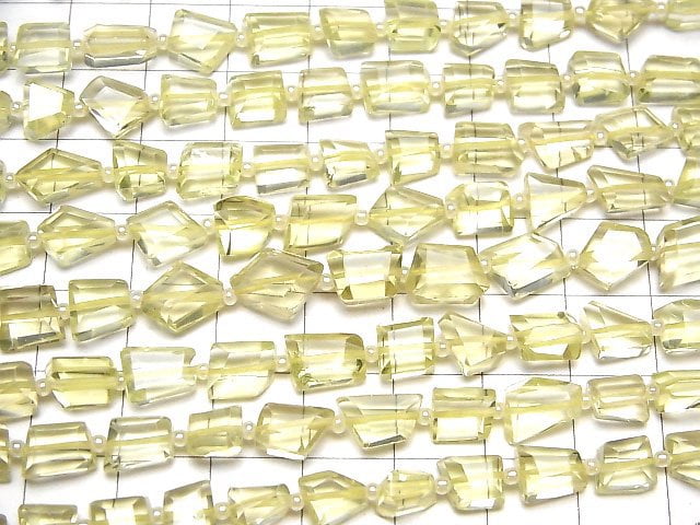 [Video] High Quality Lemon Quartz AA++ Faceted Nugget 1strand beads (aprx.13inch/33cm)