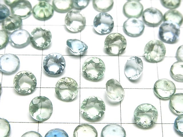 [Video]High Quality Green Fluorite AAA Loose stone Round Faceted 6x6mm 5pcs