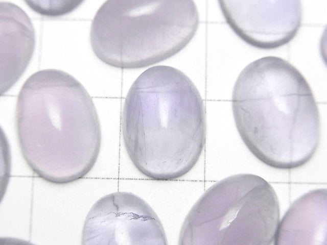 [Video]Purple Fluorite AAA- Oval Cabochon 14x10mm 2pcs