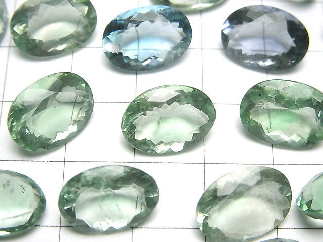 [Video]High Quality Green Fluorite AAA Loose stone Oval Faceted 14x10mm 2pcs
