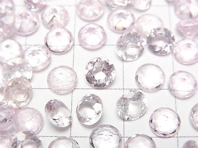 [Video]Morganite AA++ Loose stone Round Faceted 6x6mm 3pcs