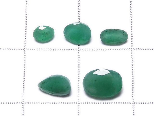 [Video][One of a kind] Brazil High Quality Emerald AAA- Loose stone Faceted 5pcs set NO.9