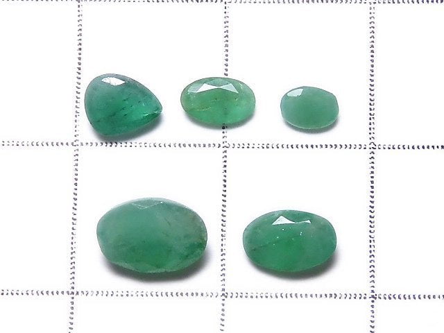 [Video][One of a kind] Brazil High Quality Emerald AAA- Loose stone Faceted 5pcs set NO.10