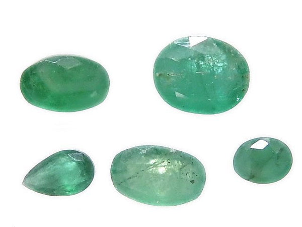 [Video][One of a kind] Brazil High Quality Emerald AAA- Loose stone Faceted 5pcs set NO.15