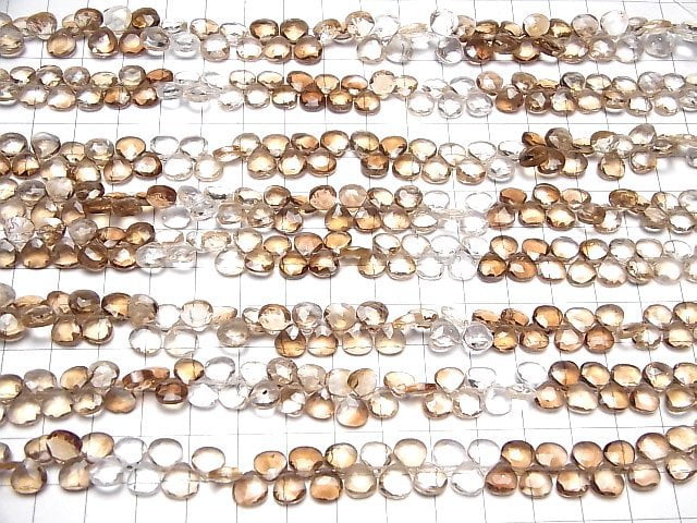 [Video]High Quality Brown Topaz AAA Chestnut Faceted Briolette half or 1strand beads (aprx.8inch/20cm)