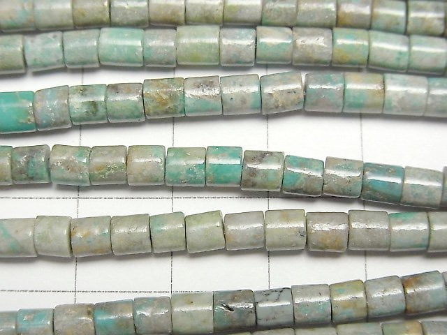 [Video]Turquoise AA+ Tube (Roundel )4x4x4mm half or 1strand beads (aprx.15inch/38cm)