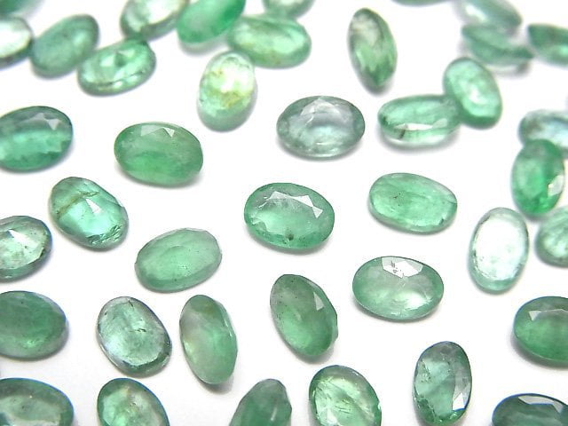 [Video]Zambia High Quality Emerald AAA- Loose stone Oval Faceted 6x4mm 2pcs