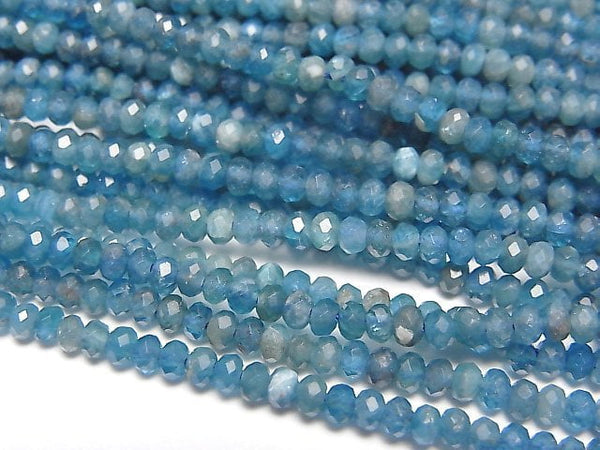 [Video]High Quality! Apatite AA+ Faceted Button Roundel 3x3x1.5mm 1strand beads (aprx.15inch/37cm)