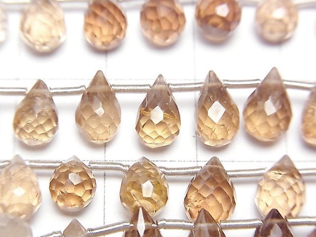[Video]High Quality Brown Topaz AAA Drop Faceted Briolette half or 1strand beads (aprx.7inch/18cm)