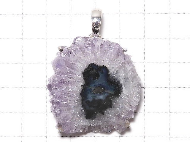 [Video][One of a kind] Flower Amethyst Pendant Silver925 NO.103