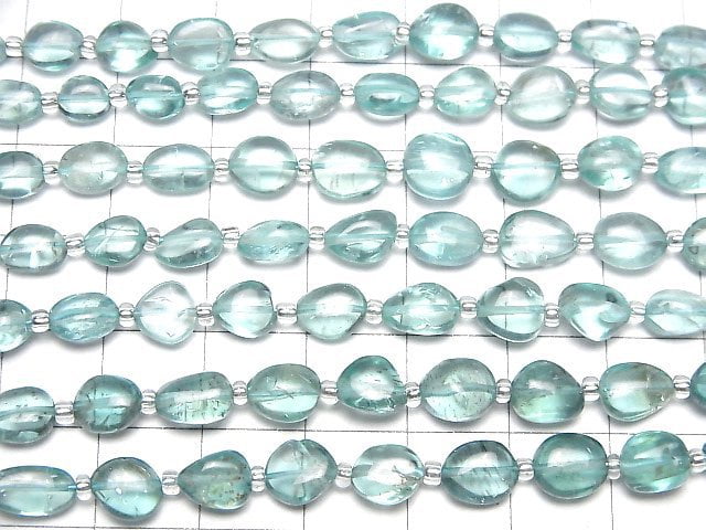 [Video]High Quality Blue Green Apatite AAA- Nugget 1strand beads (aprx.7inch/18cm)